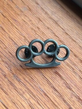 Brass Knuckles Novelty Pin